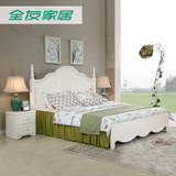 全友家私卧室家具套装白色韩式床家具双人床床垫床头柜组合120609