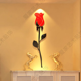 玫瑰亚克力水晶3d立体墙贴画电视背景墙餐客厅卧室爱情创意装饰品