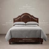 现货欧式真皮软包床1.5 1.8米时尚简约现代双人床高背拉扣美式床