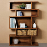 北欧实木书架置物架美式储物架展示架简约现代书房书柜创意多功能