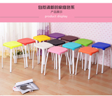 包邮彩色凳子塑料方凳子简约时尚创意家用餐椅子加厚成人餐凳