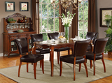 美式实木餐桌椅组合 家具复古餐桌欧式新古典吃饭桌西餐桌长方形