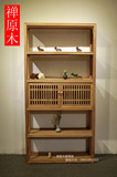 禅原木新中式书柜老榆木书架实木自由组合柜子免漆储物柜禅意家具