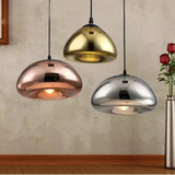 现代简约欧式创意设计 餐厅吧台楼梯灯具 黄铜碗玻璃吊灯