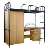 上床下桌学生公寓床组合床上下铁床员工宿舍带书桌带柜子高低铁床