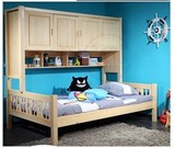特价公主床实木床松木儿童家具组合书柜衣柜床1.2 1.5米储物定做