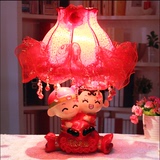 新中式结婚红色台灯装饰婚房婚庆摆件床头台灯
