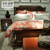 美式乡村实木床1.5米 1.8m双人床婚床2米新古典美家小户型高箱床