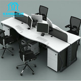 南昌办公家具现代开放式办公桌钢木组合位屏风工作职员电脑桌4人