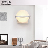 设计师创意个性卧室床头灯日式阳台过道客厅圆球LED后现代墙壁灯