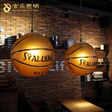 奥运现代简约创意玻璃吊灯个性吧台咖啡厅复古篮球吊灯