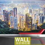 香港夜景高楼大厦建筑大型3D立体壁画墙纸客厅卧室茶餐厅定制壁纸