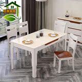 钢化玻璃实木餐桌  现代简约大理石餐桌椅组合钢琴烤漆餐桌椅套装