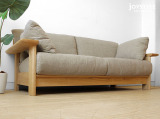 新款日式纯实木 成人双人组装沙发白橡木沙发布衣折叠沙发床爆款