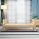 加宽床拼接床单人加厚实木床纯松木床榻榻米床全木带护栏床可定做