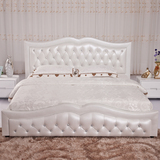 包邮皮床1.8米双人床小户型1.5米单人床现代简约床尾凳卧室真皮床