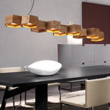 设计师北欧宜家创意个性艺术餐厅客厅吧台办公室原实木头蜂窝吊灯