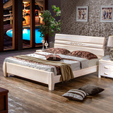 水曲柳实木床1.5/1.8米高箱床双人大床简约现代婚床全实木储物床