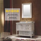 浴室柜组合 小户型现代简欧风格浴室柜 美式橡木落地实木卫浴柜