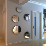 圆形镜面墙贴3D水晶立体墙贴卧室玄关走廊卫生间创意家居饰品镜子