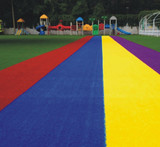 幼儿园专用彩虹跑道 彩色人工草坪 儿童地垫 加厚加密仿草地促销