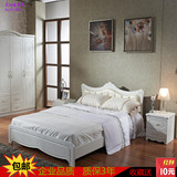 欧式板式床双人床小型户简约现代1.5 1.8米卧室实木质架子床特价