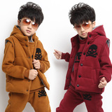 外贸品牌童装一件代发免费数据包韩版男童加厚卫衣三件套夏款套装