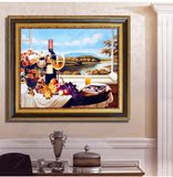 欧式客厅餐厅水果静物纯手绘油画高档现代装饰画玄关葡萄水果壁画