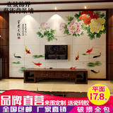 3d瓷砖电视背景墙 现代简约中式客厅影视墙仿古瓷砖雕刻富贵有余
