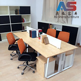 长沙简约现代办公桌职员桌椅屏风隔断卡座组合工作位4四人位钢架