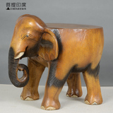 泰国大象换鞋凳实木穿鞋凳子手工复古创意工艺品摆件家居饰品招财