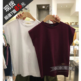 现货 2016韩国东大门正品代购女夏  6pence纯色净版圆领短袖t恤