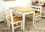 特价地中海实木长方形整套餐桌椅组合小户型餐厅客厅餐桌凳