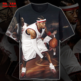 艾弗森短袖t恤3D效果NBA76人3号艾弗森答案t恤篮球服