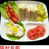 日式长方形陶瓷三格盘快餐盘分格盘菜盘米饭碗早餐盘子料理盘包邮