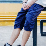 【ATU】正品CLOT OVERALL WAVE 波浪 海浪 蓝色短裤 休闲七分裤