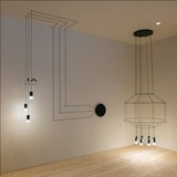北欧设计几何图形灯具个性简约线条造型灯创意卧室床头LED吊灯