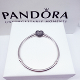 正品澳洲代购PANDORA潘多拉蛇骨手链纯银925经典心形锆石镶钻串珠