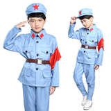 成人军装演出服儿童小红军表演服新款男八路军舞蹈服夏新四军服装
