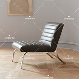 简约现代客厅不锈钢皮椅休闲单椅 北欧高端单人沙发椅子 老虎椅