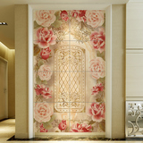 3d立体欧式蔷薇玫瑰客厅卧室过道走廊玄关背景瓷砖仿古艺术墙砖