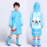 儿童雨衣 小学生男童女童带书包位雨披 大帽檐韩版反光条大童