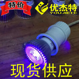 照琥珀荧光物3W紫外线验钞灯 大功率LED紫光灯泡UV无影胶固化灯