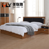 1.35米板式床板式储物高箱 双人床1.8/高箱平板床硬板软靠床收纳