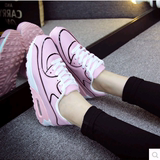 韩版运动鞋女气垫鞋初中高中学生跑步鞋子夏季粉色休闲鞋平底女鞋
