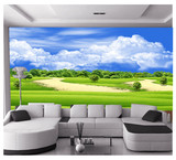 电视背景墙壁纸客厅沙发3D立体大型壁画无缝墙布蓝天草原风景墙纸