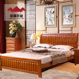 经济型实木床1.2米单人床橡木儿童床现代简约1.5米双人高箱储物床