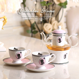 日式田园花茶玻璃茶具套装陶瓷加热英式透明花草茶壶水果茶壶包邮