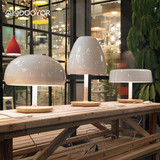 朵约北欧设计师客厅卧室床头创意时尚原木台灯现代简约蘑菇头台灯
