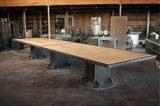 loft美式乡村复古铁艺实木做旧办公电脑会议老板桌简易个性大班台